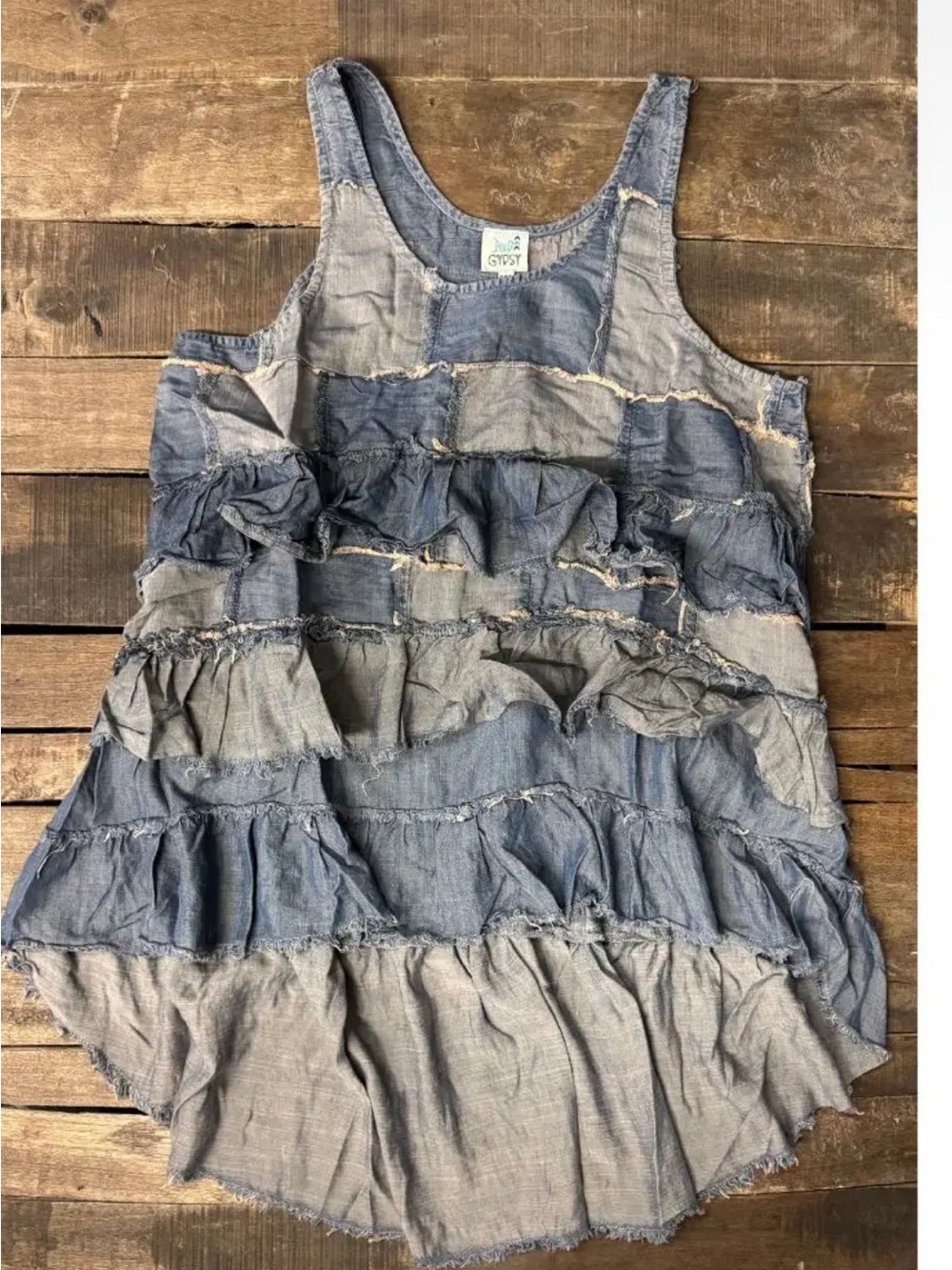 Jaded Gypsy Patchwork Skies Ruffle Tank Size  S/M & L/XL